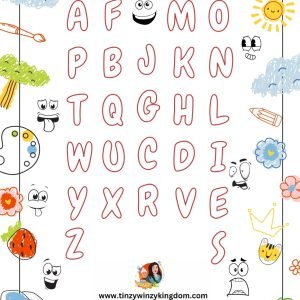 Coloring Templates, English Uppercase Alphabets (A-Z)
